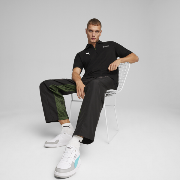 Mercedes-AMG PETRONAS Men's Pique Polo, PUMA Black, large-MEX