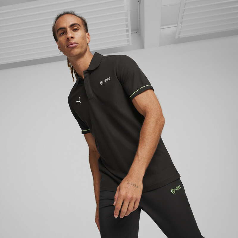 Men's PUMA Mercedes-AMG PETRONAS Motorsport Polo in Black size S