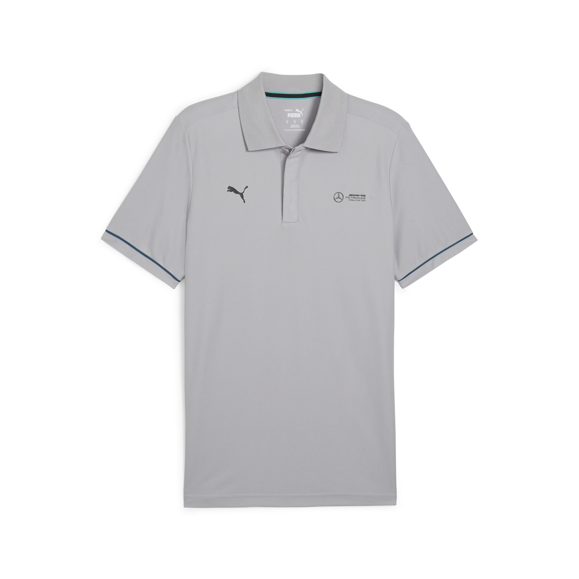 Men's PUMA Mercedes-AMG Petronas Motorsport Polo In Gray, Size XS, Cotton