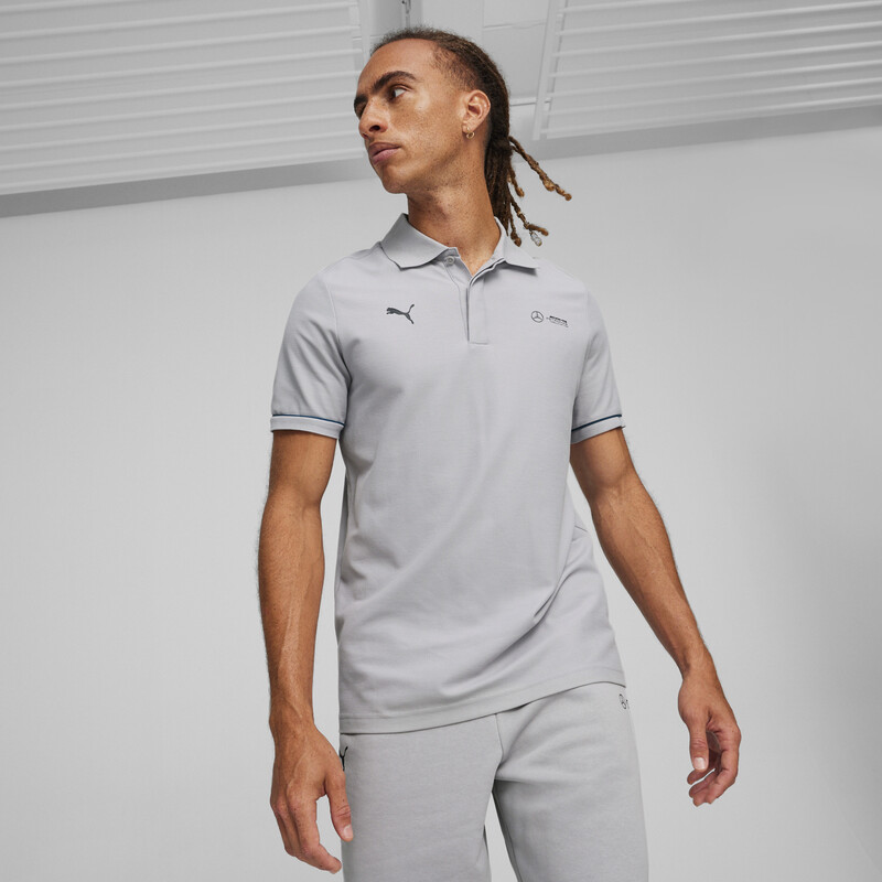 Men's PUMA Mercedes-AMG Petronas Motorsport Polo in Silver size M