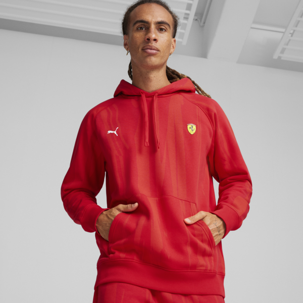Scuderia Ferrari Race Men's Motorsport Hoodie, Rosso Corsa, large-ZAF