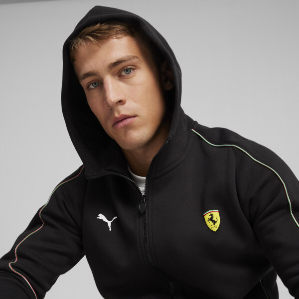 Scuderia Ferrari Men's Motorsport Race Hooded Sweat Jacket, PUMA Black, large-ZAF