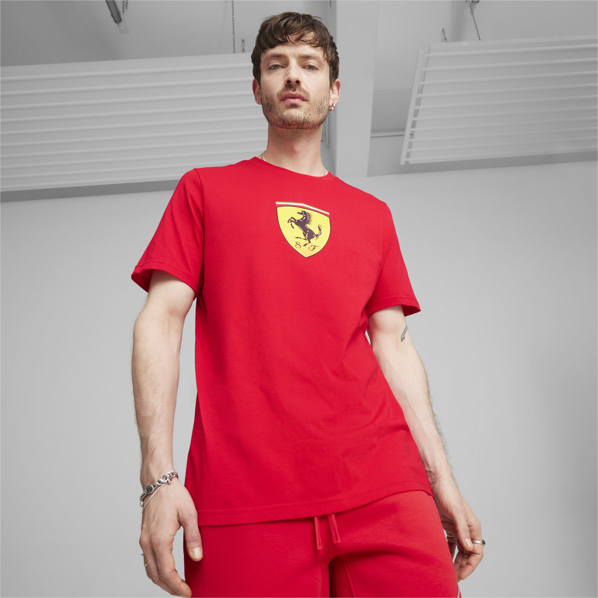Men's PUMA Scuderia Ferrari Race T-Shirt In Red, Size Small