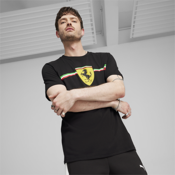 Remera Scuderia Ferrari Race Big Shield Motorsport Heritage para hombre, PUMA Black, large-ARG