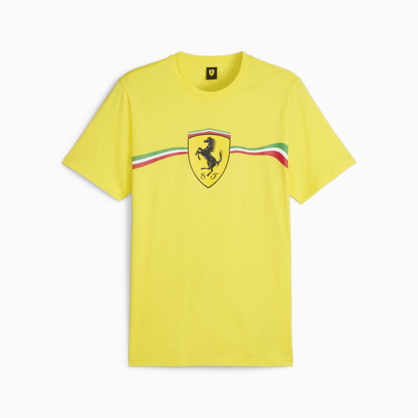 Remera Scuderia Ferrari Race Big Shield Motorsport Heritage para hombre, Speed Yellow, large-ARG