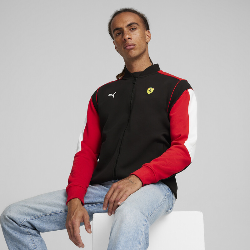 Men's PUMA Scuderia Ferrari Race MT7 Motorsport Track Jacket in Black size L