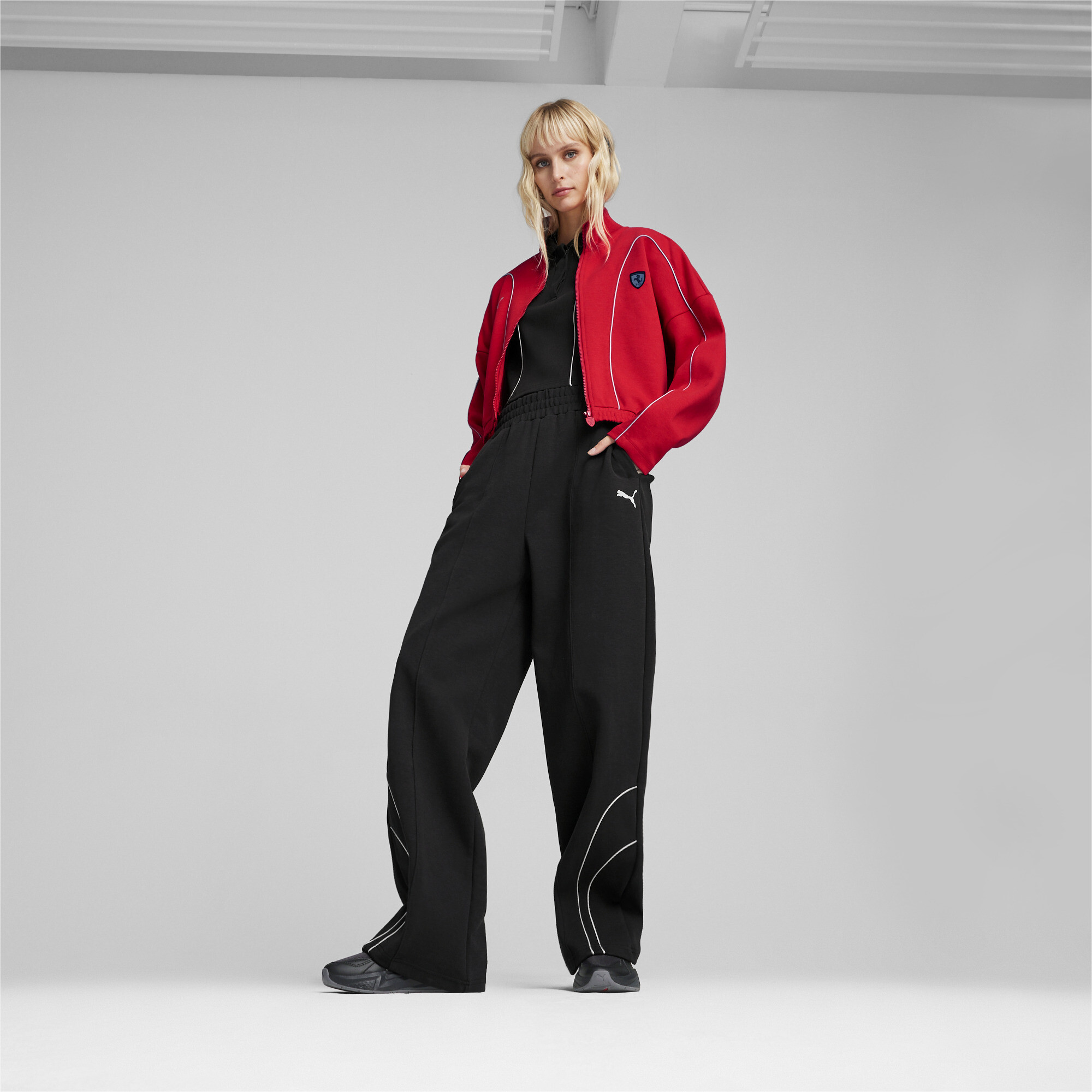 Women's Puma Scuderia Ferrari Style's Motorsport Pants, Black, Size S, Sport
