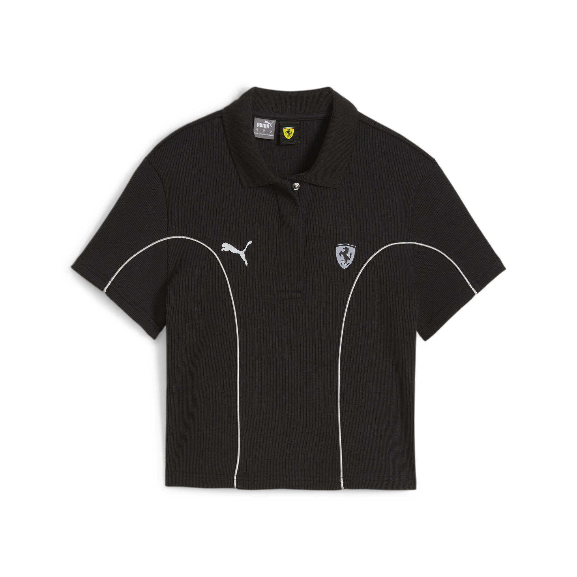 Women's Puma Scuderia Ferrari Style's Motorsport Polo T-Shirt, Black T-Shirt, Size XXS T-Shirt, Clothing