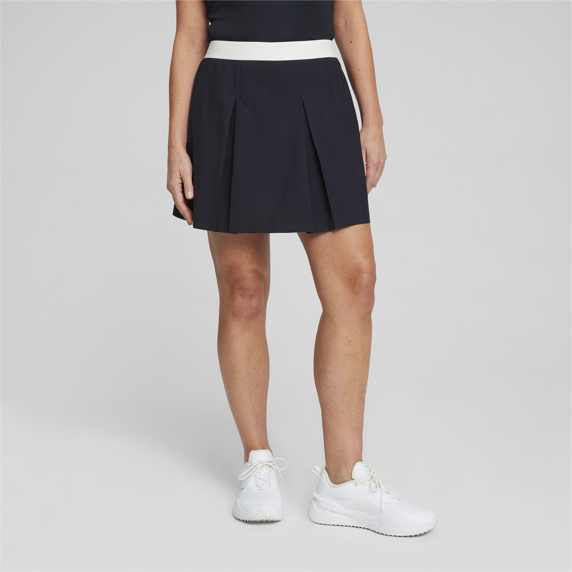 Puma W Club Plissierter Golfrock Damen | Mit Plain | Deep Navy/White Glow | Größe: XS