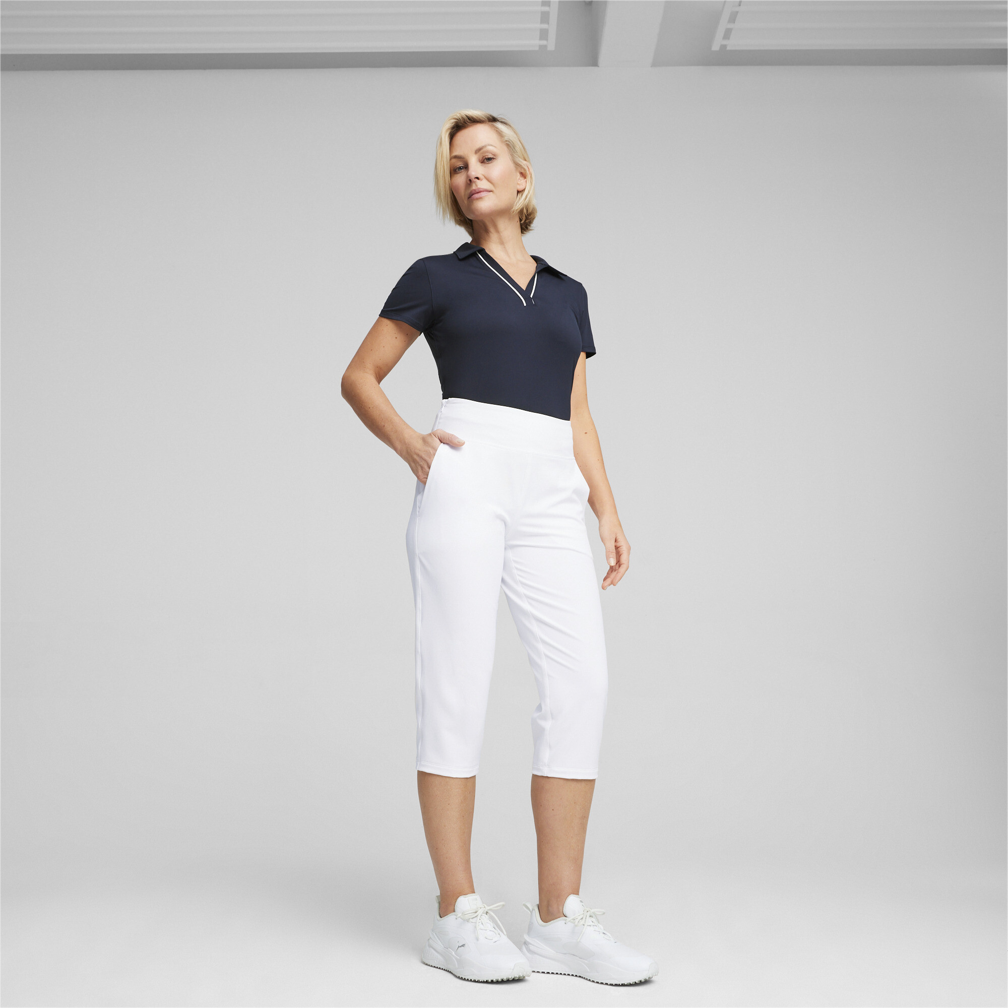 Women's Puma W Everday's Golf Capri, White, Size XXS, Sport