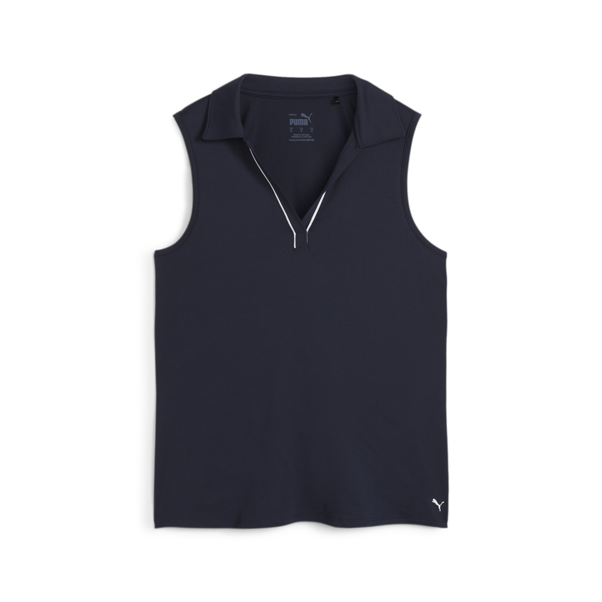 Puma Cloudspun Ärmelloses Golf Poloshirt mit Paspel Damen | Mit Plain | Deep Navy | Größe: L