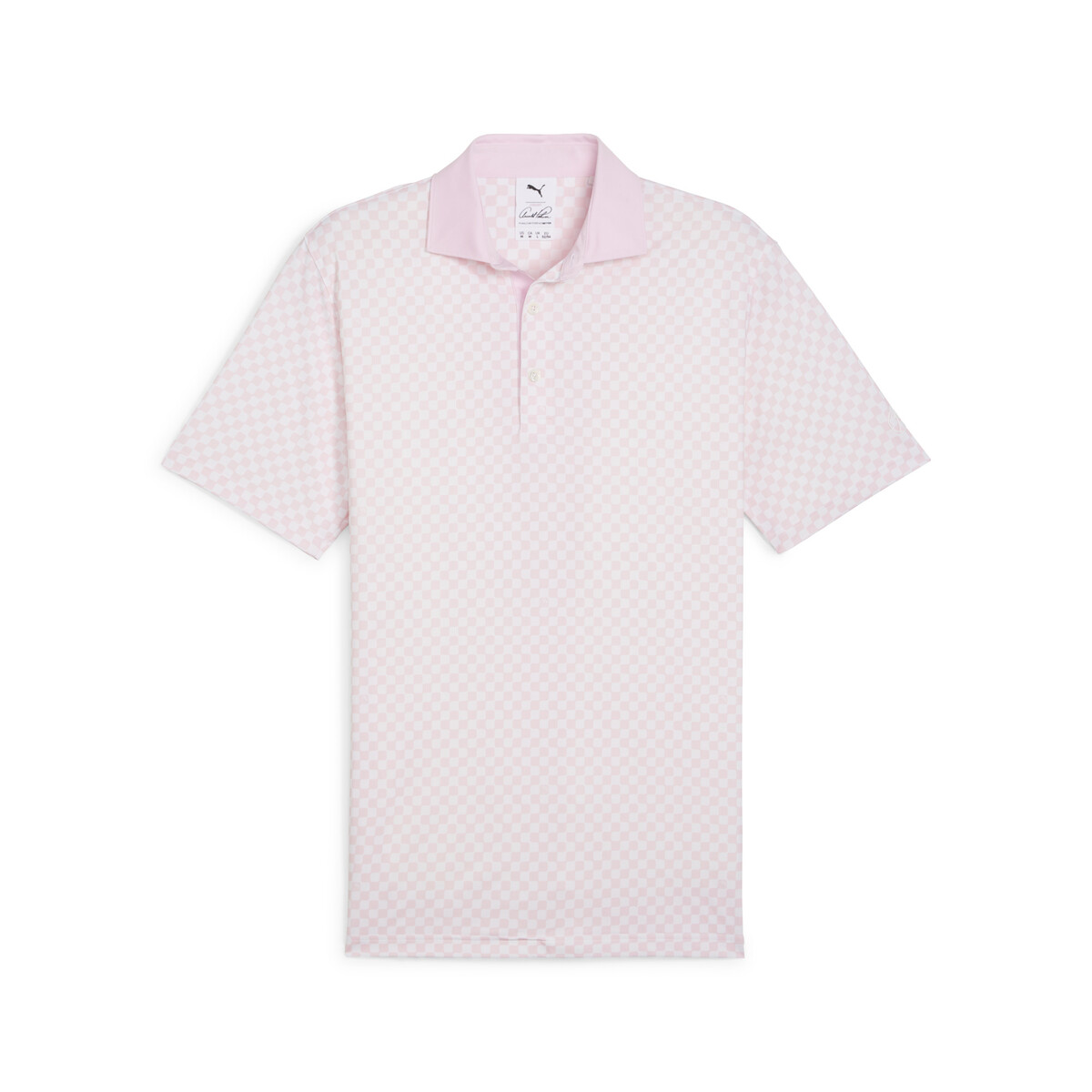 PUMA x Arnold Palmer Checkered Men's Polo in White Glow/Pale Pink, Medium