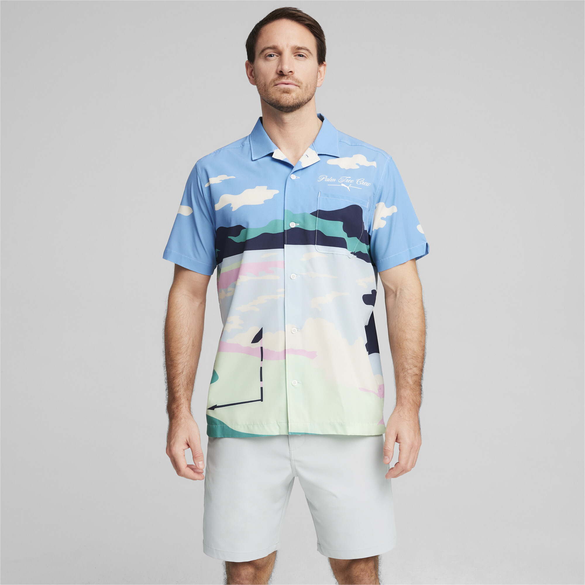 Puma x PALM TREE CREW Golfshirt Für Herren | Mit Colorful | Regal Blue | Größe: XL