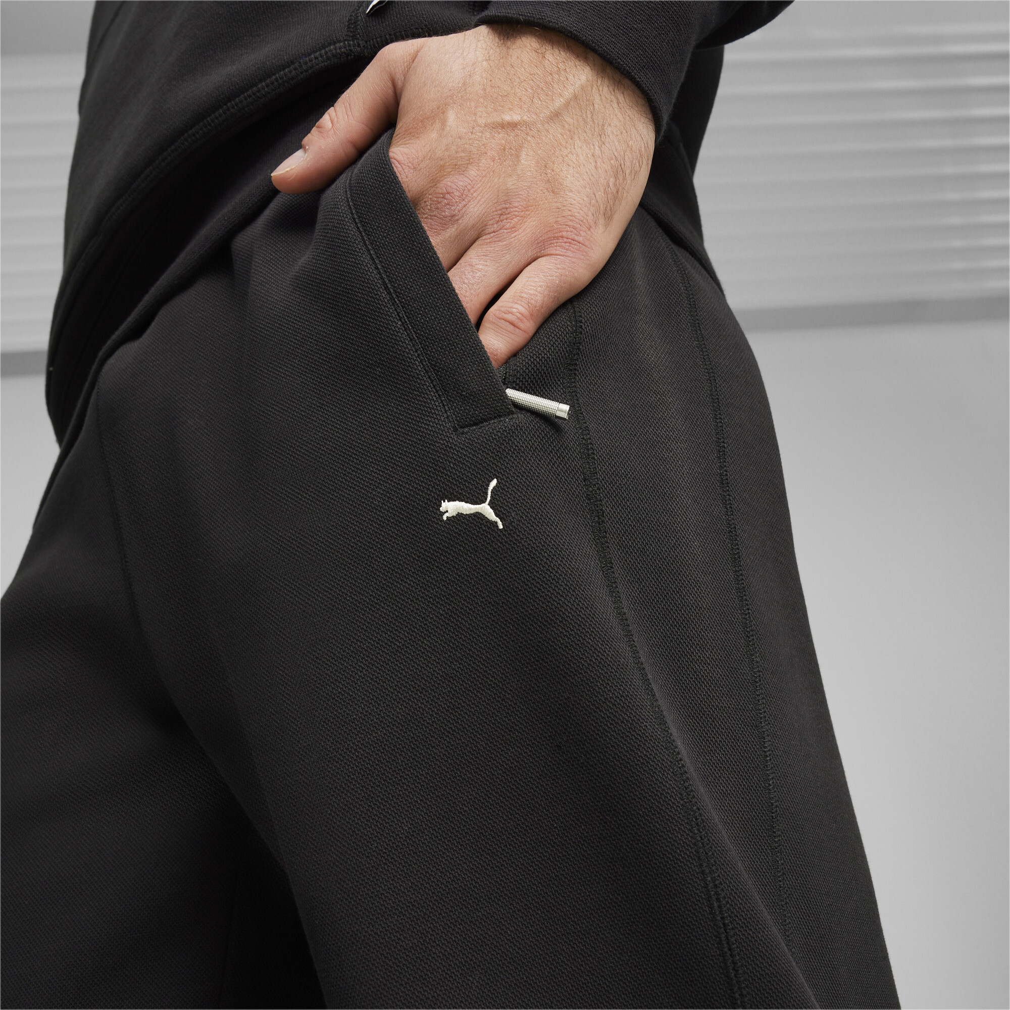 Men's PUMA MMQ T7 Track Pants In Black, Size Medium
