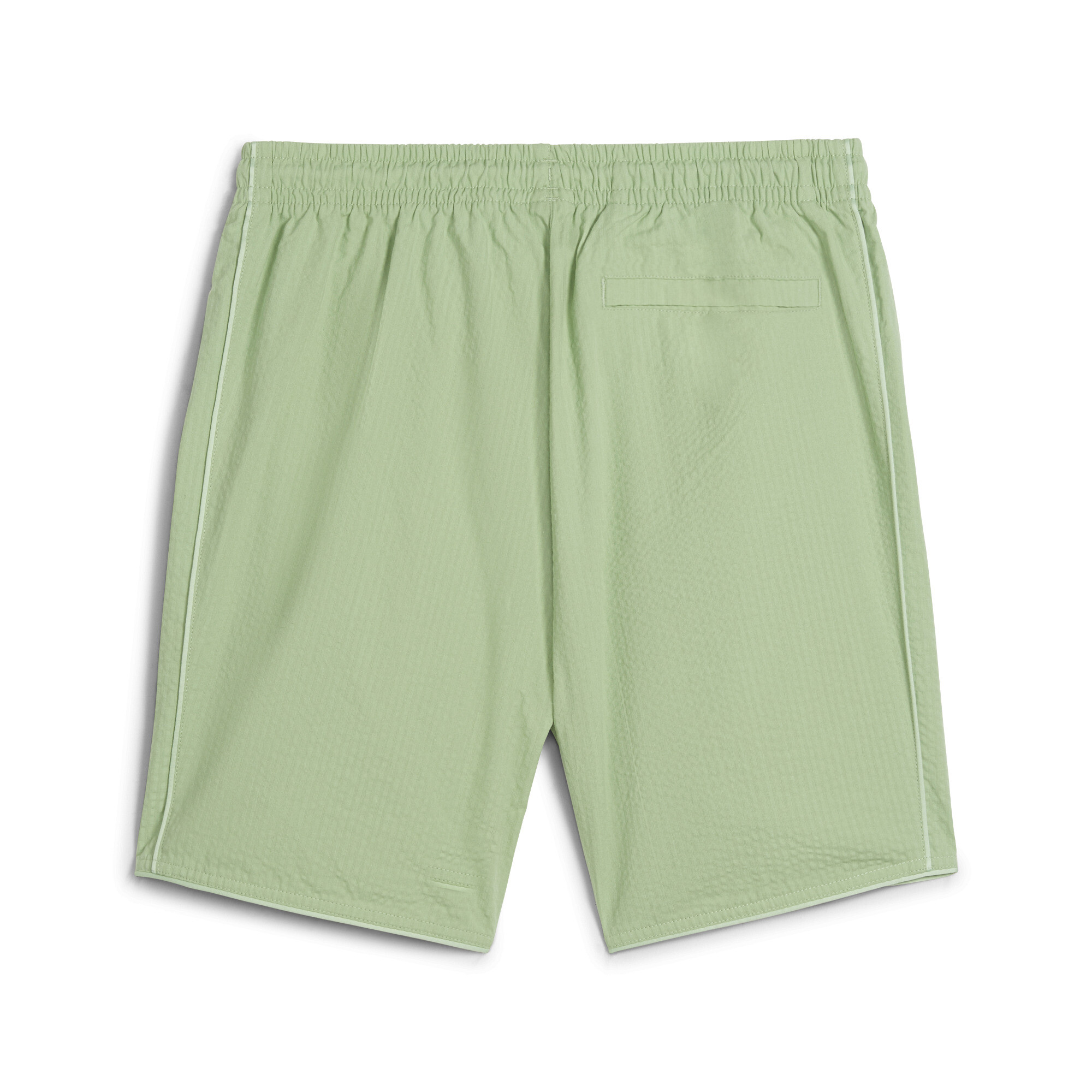 Men's PUMA MMQ Seersucker Shorts In Green, Size XS, Cotton