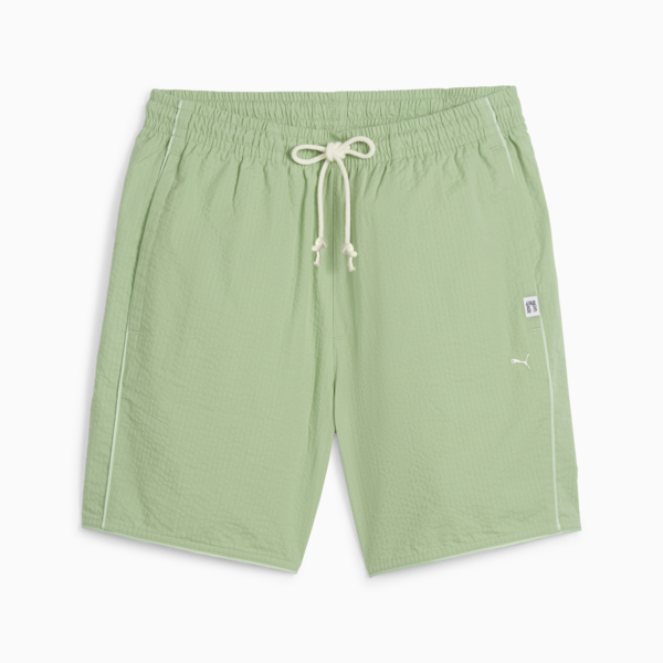 MMQ Seersucker Shorts, Pure Green, large-ZAF