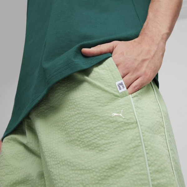 MMQ Seersucker Shorts, Pure Green, large-ZAF