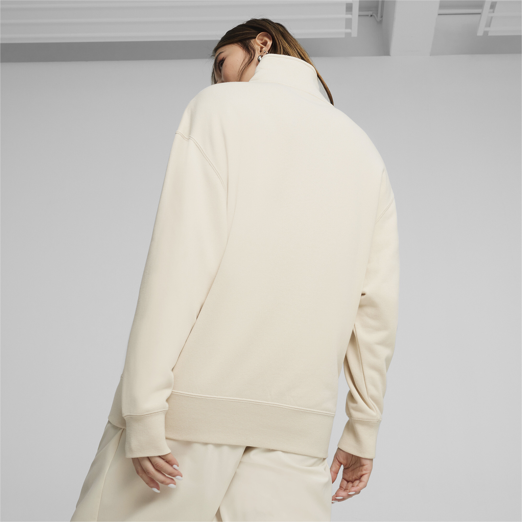 Women's PUMA YONA Half-zip Sweatshirt In White, Size XS