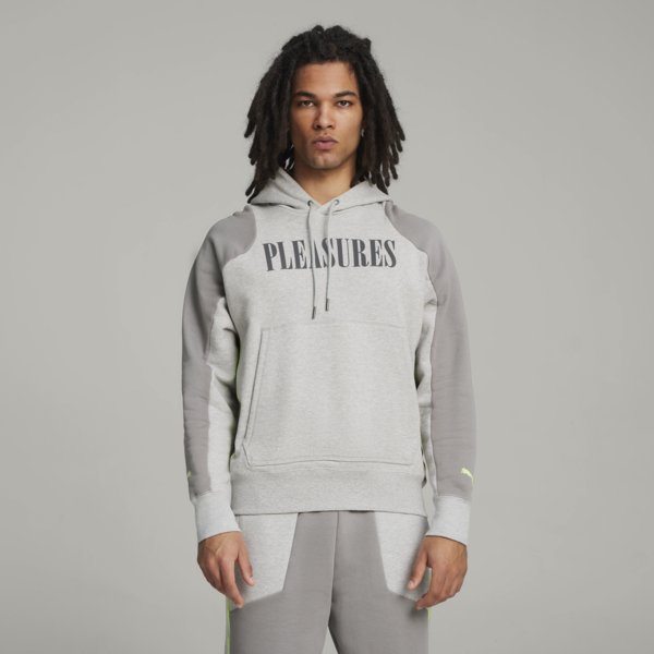 Buzo con capucha PUMA x PLEASURES, Light Gray Heather, large-ARG