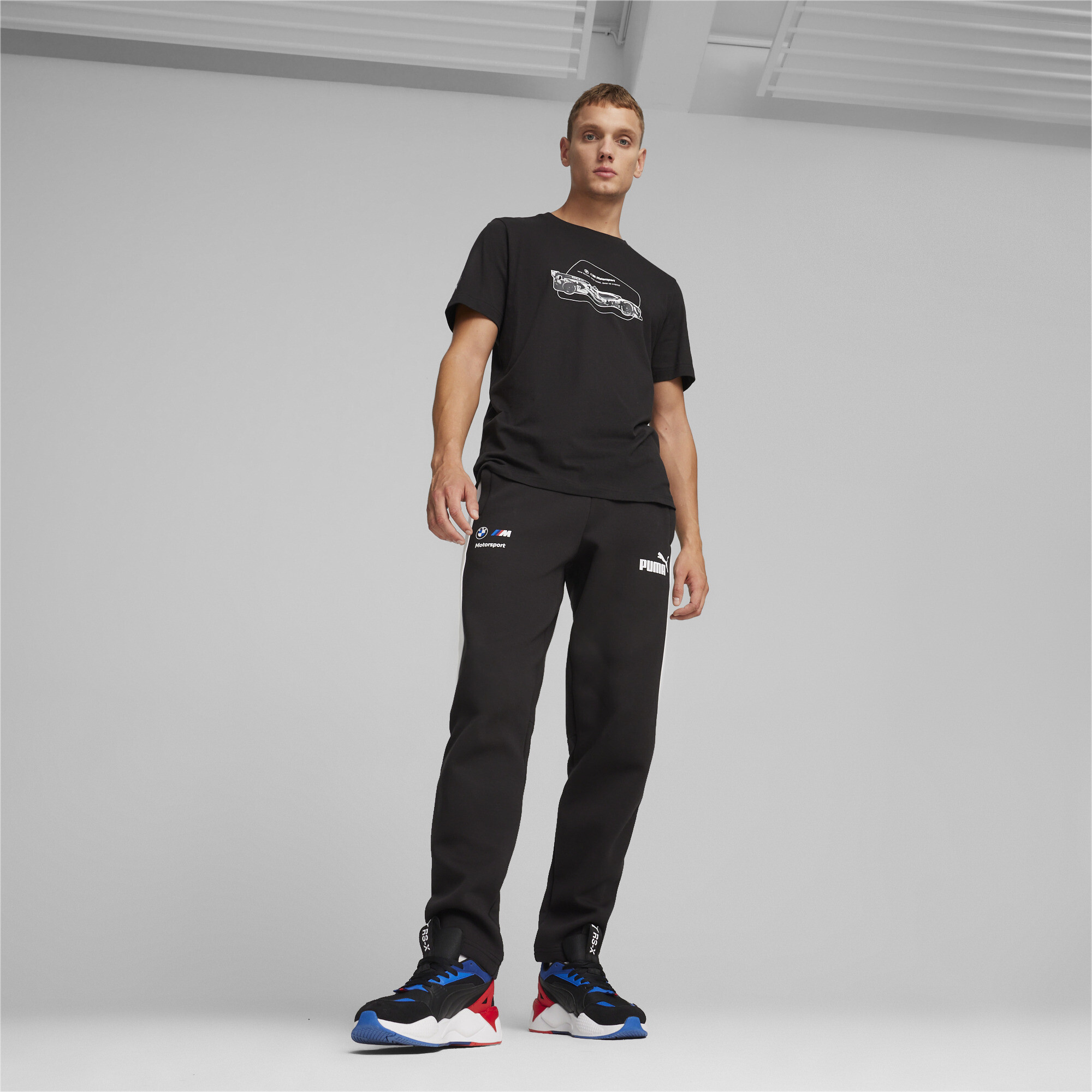 Men's PUMA BMW M Motorsport MT7+ Track Pants In Black, Size XL, Cotton