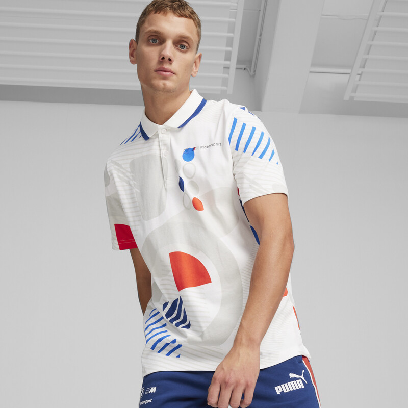 Men s PUMA BMW M Motorsport All Over Print Polo in White size L PUMA Model Town Ludhiana