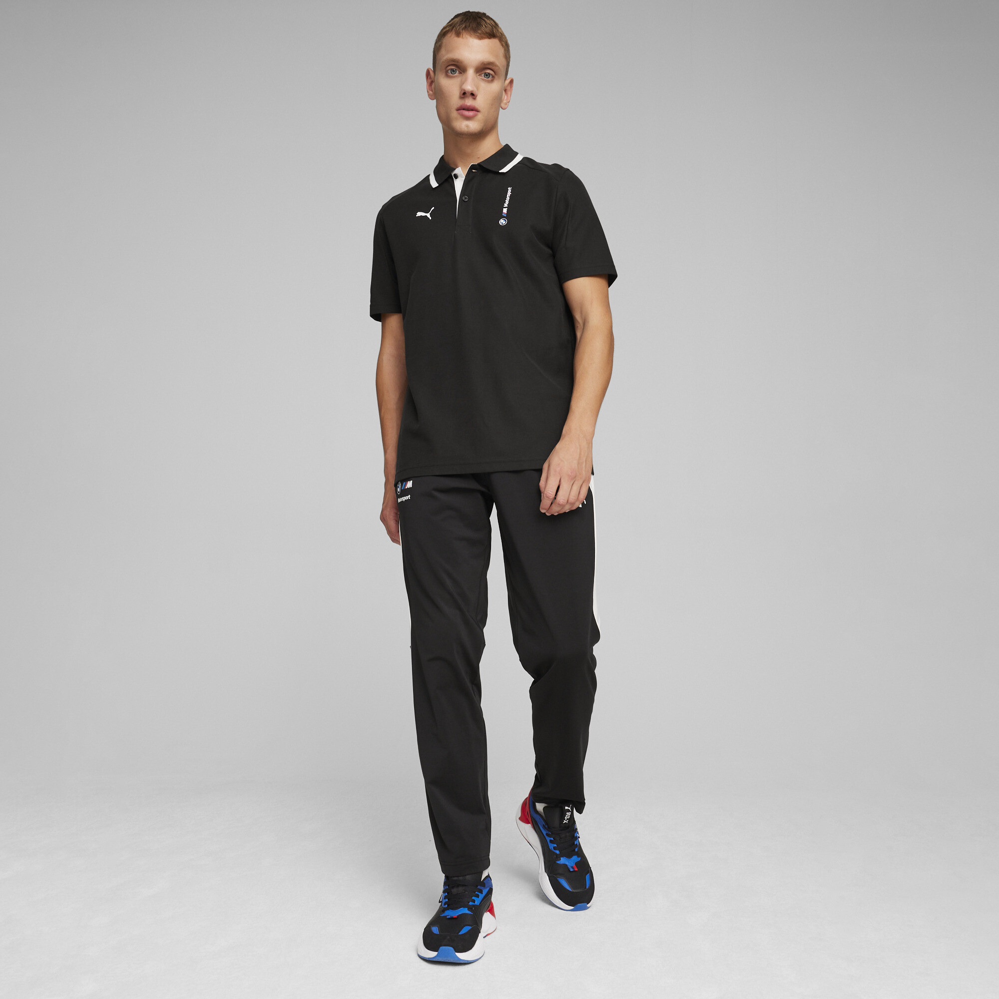 Men's PUMA BMW M Motorsport Motorsports Polo In Black, Size XS, Cotton