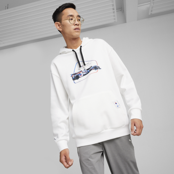 Buzo con capucha de deportes de motor BMW M Motorsport Car Graphic para hombre, PUMA White, large-ARG