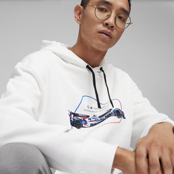 Buzo con capucha de deportes de motor BMW M Motorsport Car Graphic para hombre, PUMA White, large-ARG
