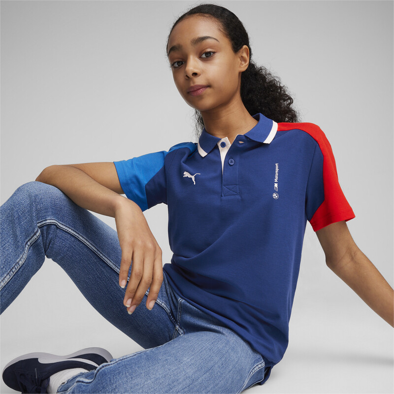 PUMA BMW M Motorsport Youth Polo in Black/Blue size 13-14Y