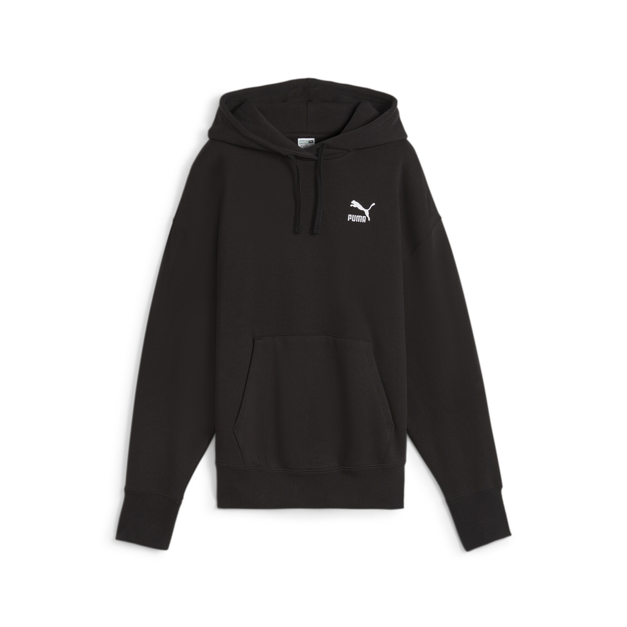 Women's Puma BETTER CLASSICS Relaxed's Hoodie, Black, Size L, Clothing
