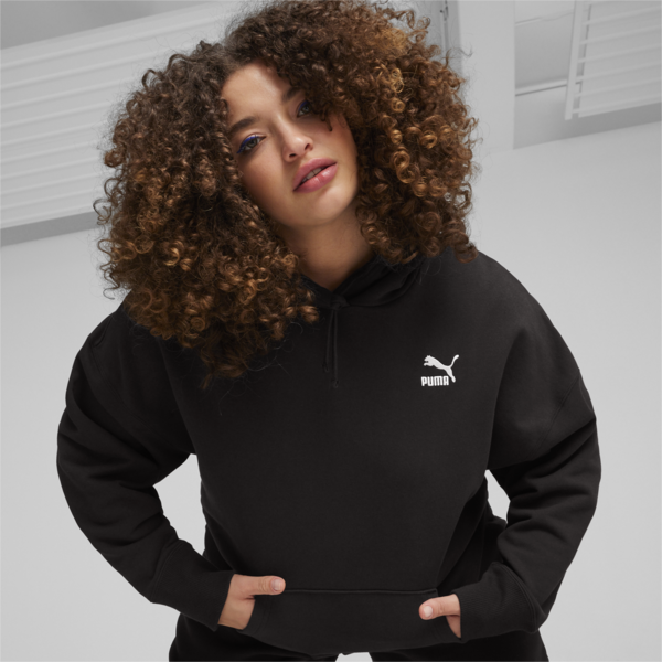 Buzo con capucha BETTER CLASSICS de corte holgado para mujer, PUMA Black, large-ARG
