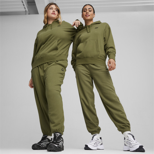 Olive green puma hoodie womens cheap