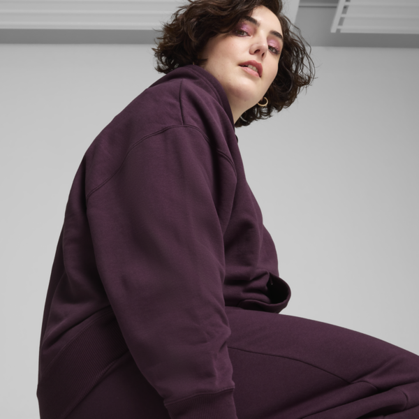 Buzo con capucha BETTER CLASSICS de corte holgado para mujer, Midnight Plum, large-ARG