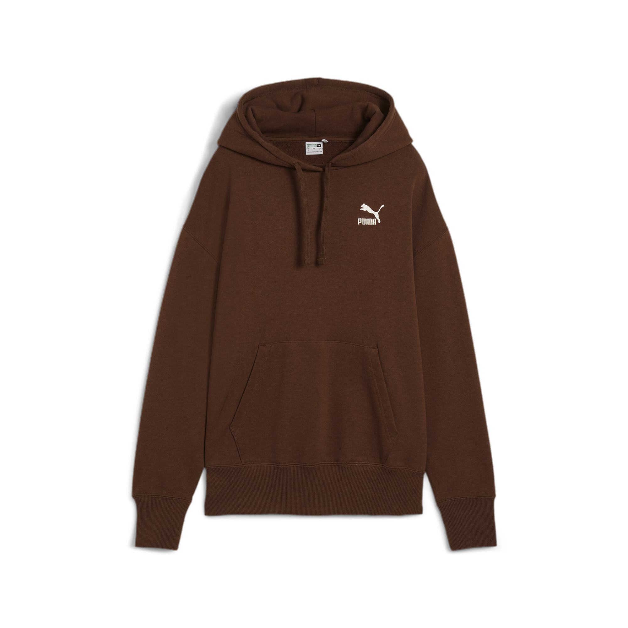 Women's Puma Better Classics Relaxed Hoodie, Brown, Size XL, Clothing