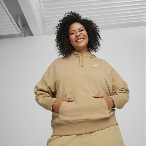 Buzo con capucha BETTER CLASSICS de corte holgado para mujer beige PUMA