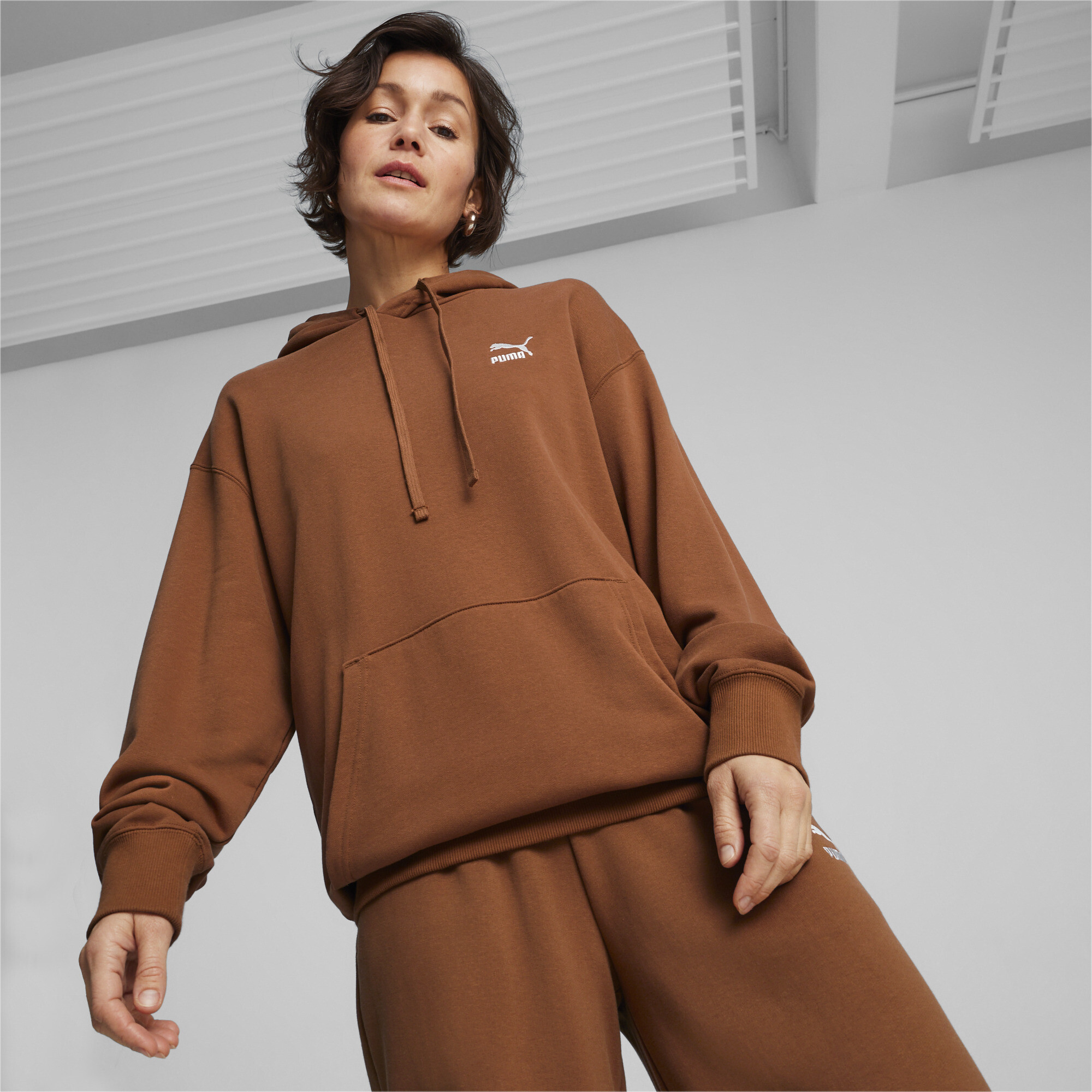 Puma BETTER CLASSICS Hoodie, Brown, Size XS, Clothing