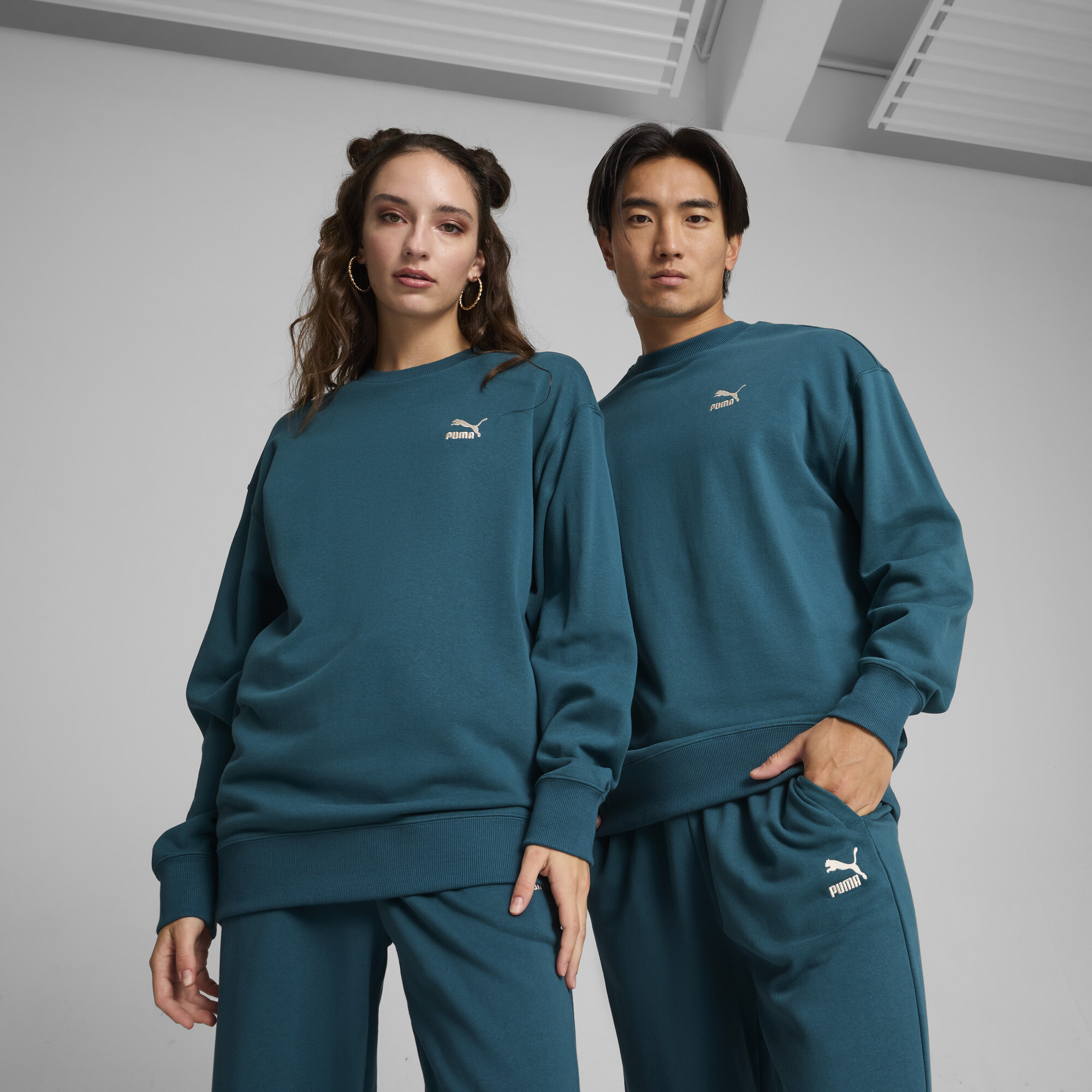 Puma BETTER CLASSICS Relaxed Sweatshirt | Mit Plain | Cold Green | Größe: XXS