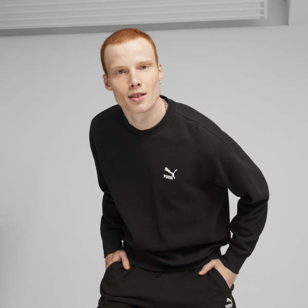 Buzo CLASSICS Waffle Crew, PUMA Black, large-ARG