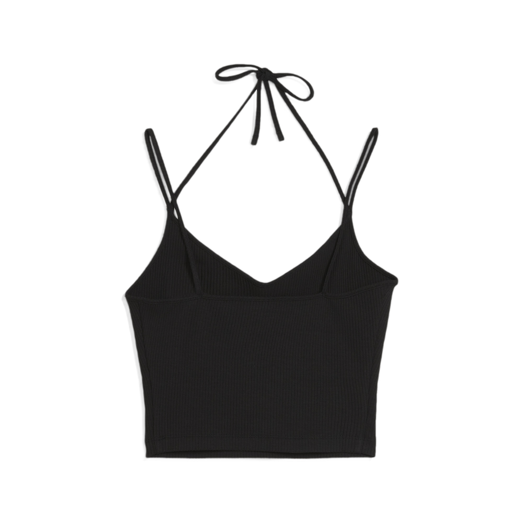 Women's Puma CLASSICS Ribbed Crop Top, Black, Size XL, Clothing