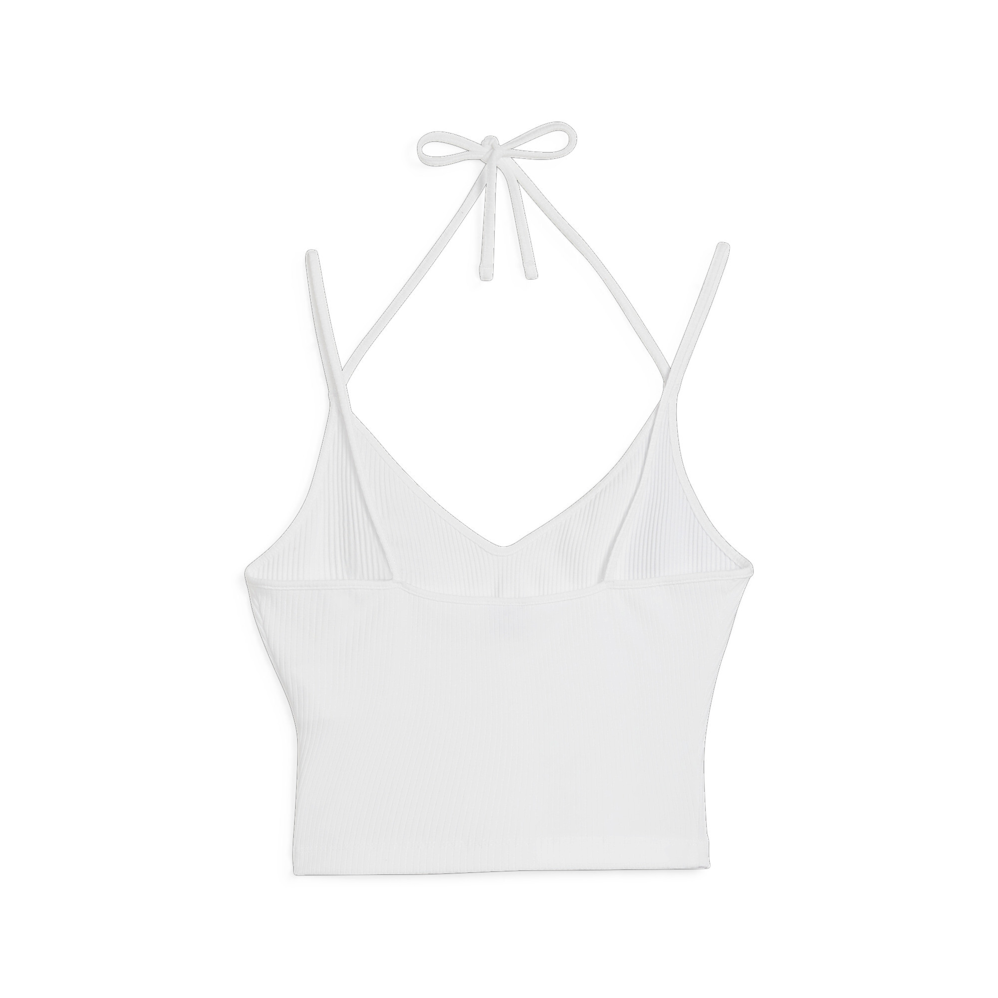 Women's PUMA CLASSICS Ribbed Crop Top In White, Size XL