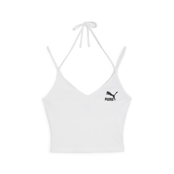 CLASSICS Ribbed Crop Top white PUMA