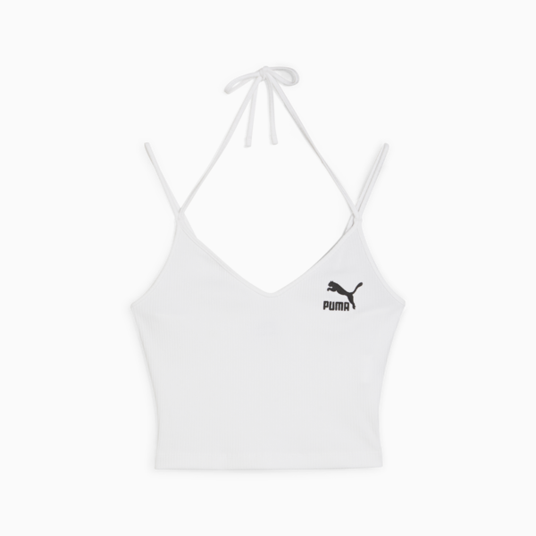 CLASSICS Ribbed Crop Top, PUMA White, large-ZAF