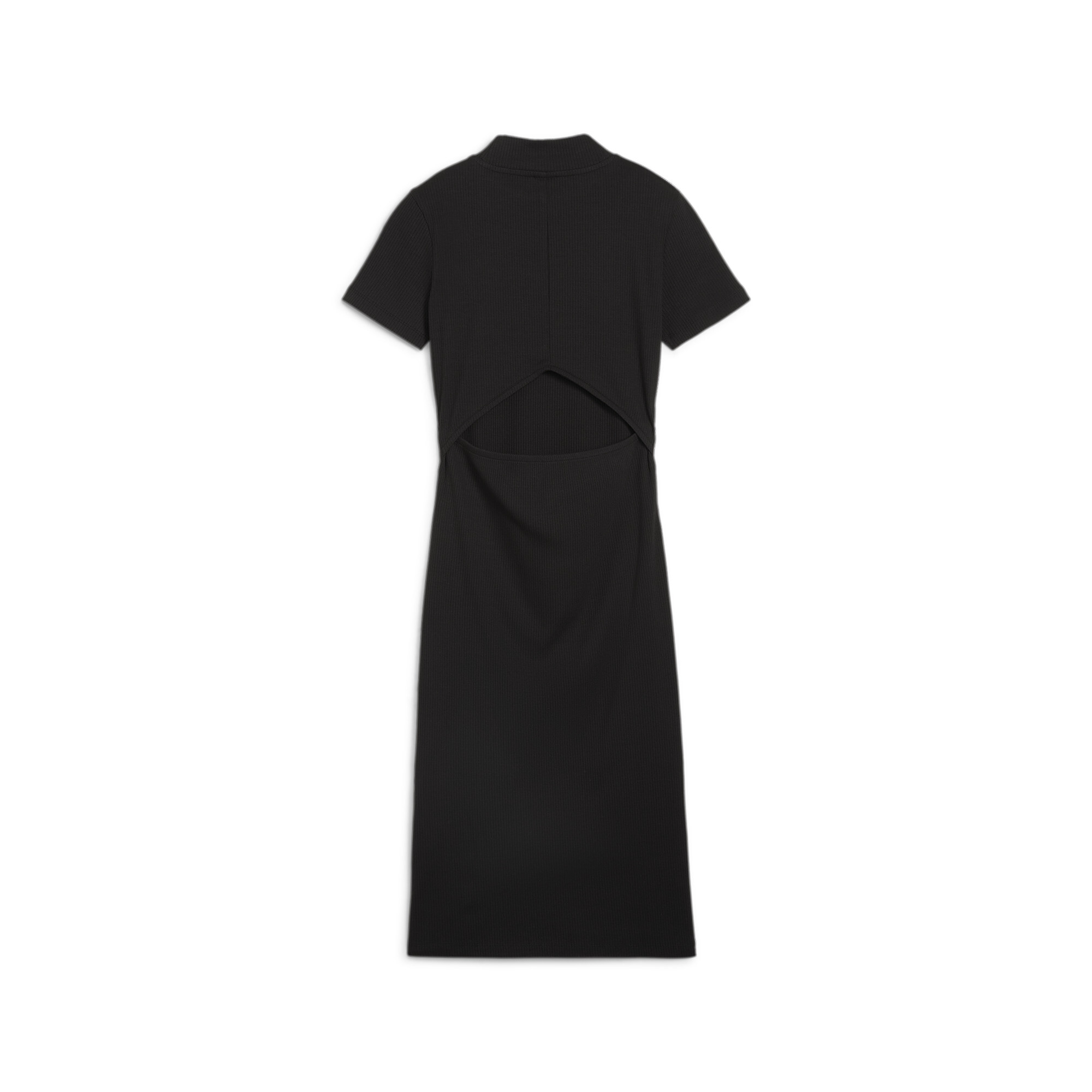 Women's PUMA CLASSICS Ribbed Dress In Black, Size Medium