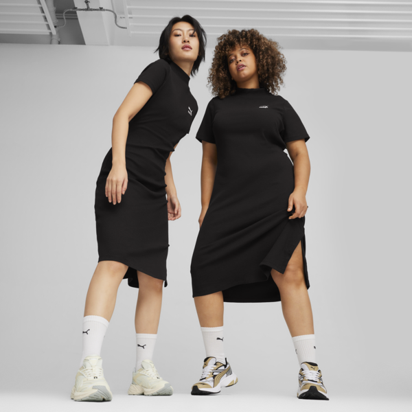 CLASSICS Ribbed Dress, PUMA Black, large-MEX