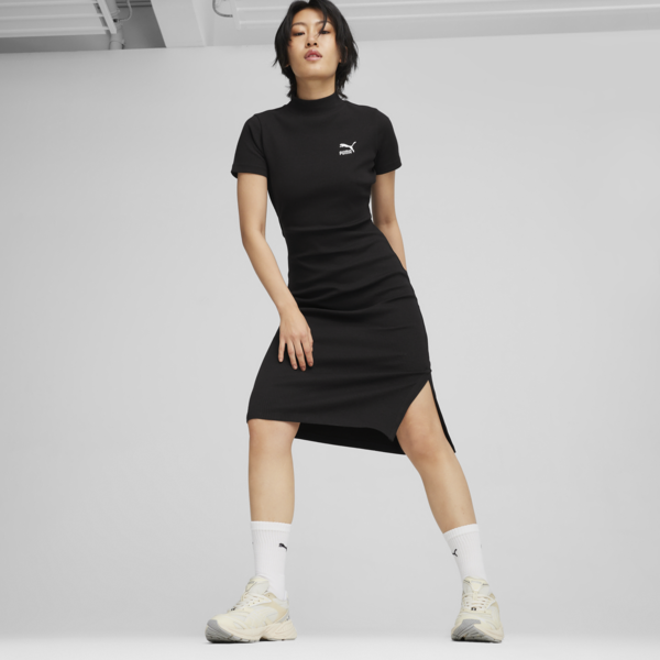 CLASSICS Ribbed Dress, PUMA Black, large-MEX