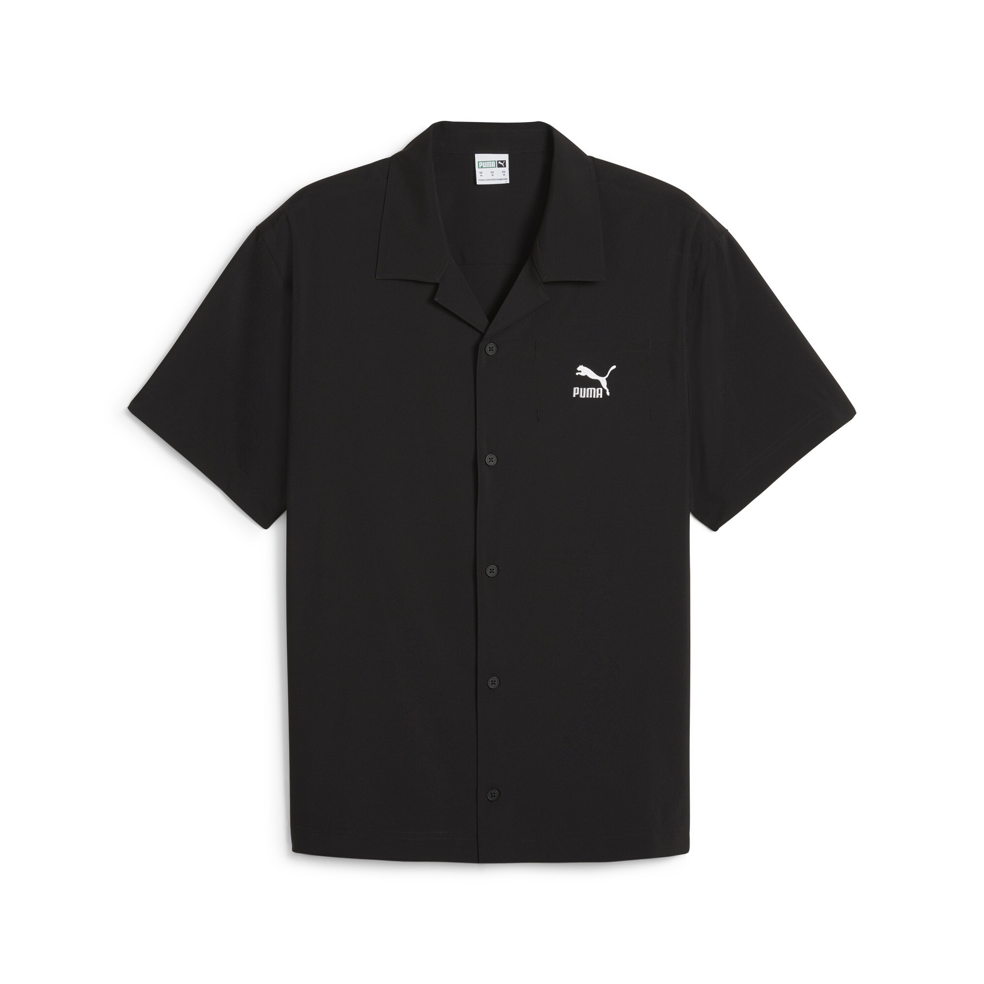 Men's PUMA CLASSICS Shirt In Black, Size XS, Polyester