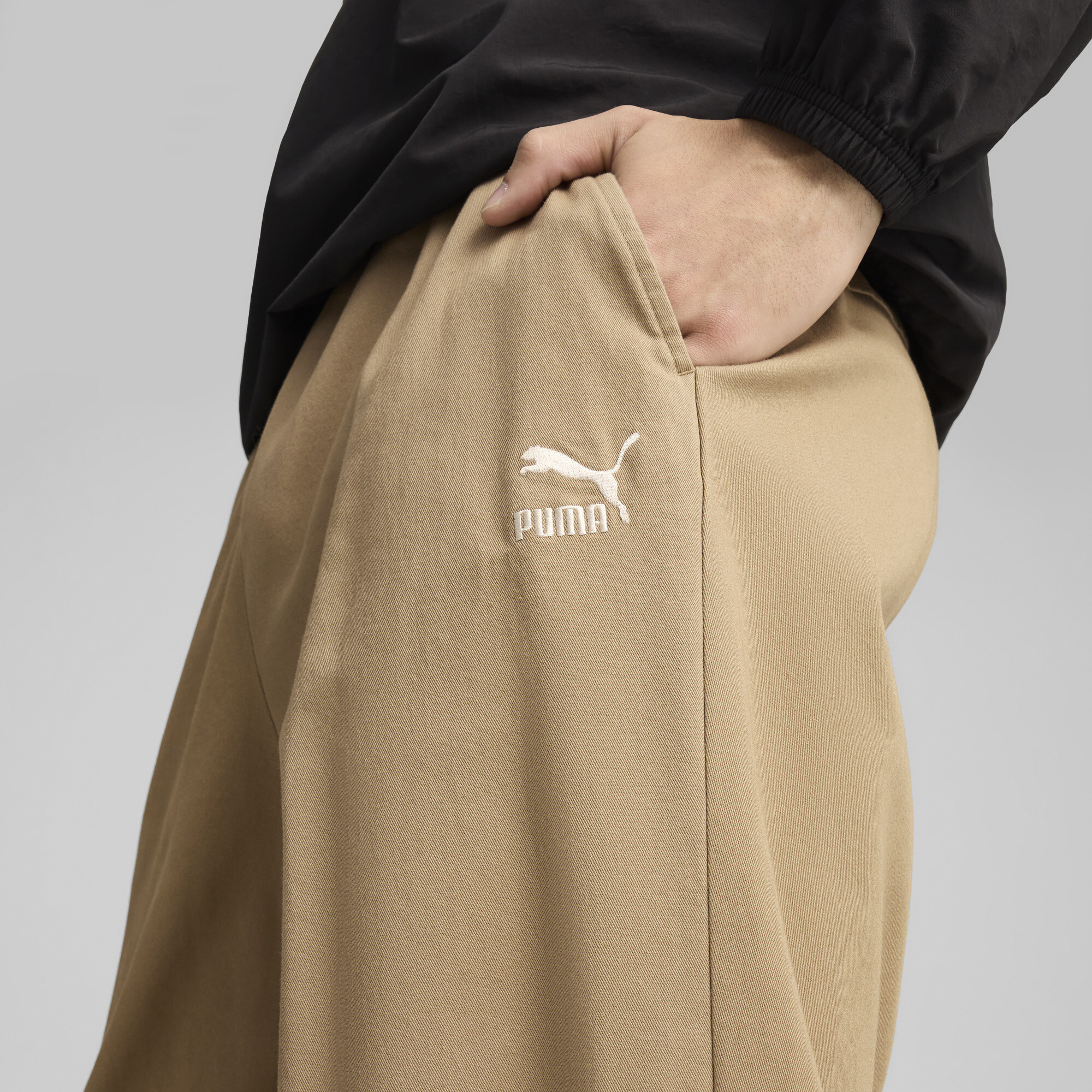 Men's Puma BETTER CLASSICS's Woven Pants, Beige, Size M, Clothing