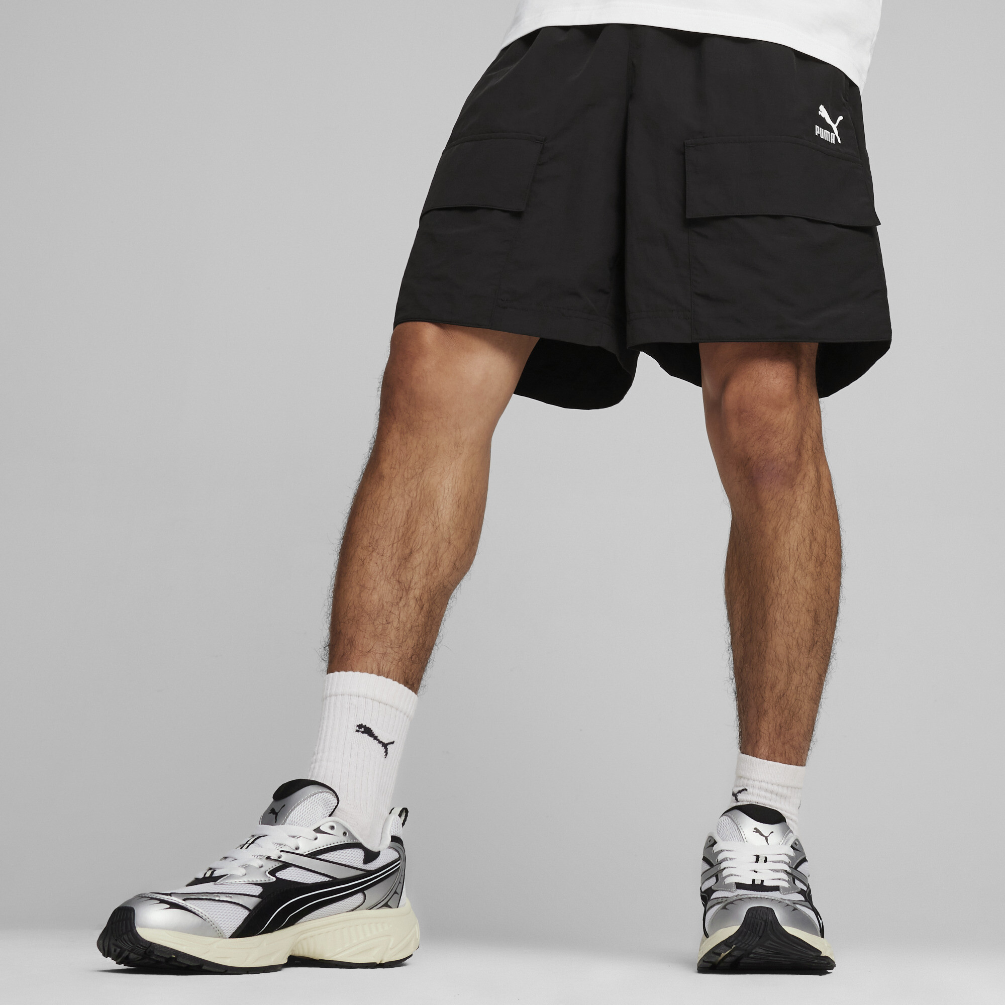 Puma Classics Herren Cargo-Shorts | Mit Plain | Black | Größe: XL