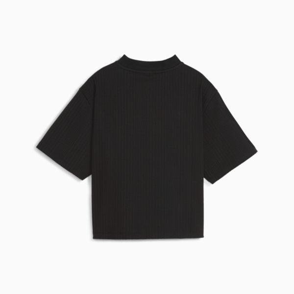 Remera de cuello perkins para mujer, PUMA Black, large-ARG