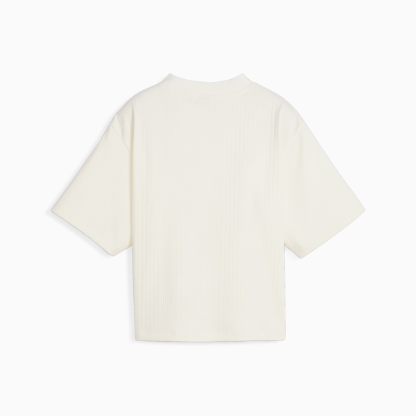 Remera de cuello perkins para mujer, Frosted Ivory, large-ARG